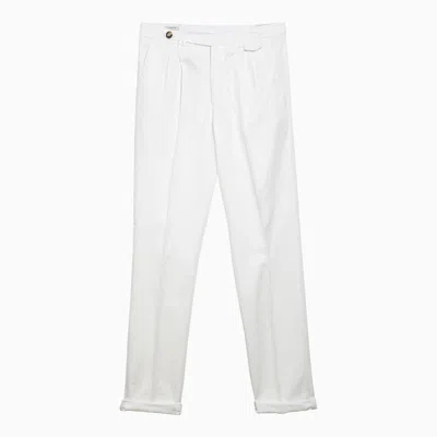 BRUNELLO CUCINELLI BRUNELLO CUCINELLI WHITE COTTON REGULAR PANTS