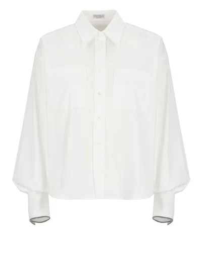 BRUNELLO CUCINELLI BRUNELLO CUCINELLI WHITE COTTON SHIRT