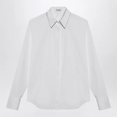 Brunello Cucinelli Cotton Shirt With Long Sleeves And Pointed Collar In White