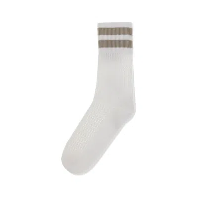 Brunello Cucinelli White Cotton Socks