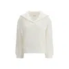 Brunello Cucinelli Women Sparkling Net Cotton Hooded Cardigan In White