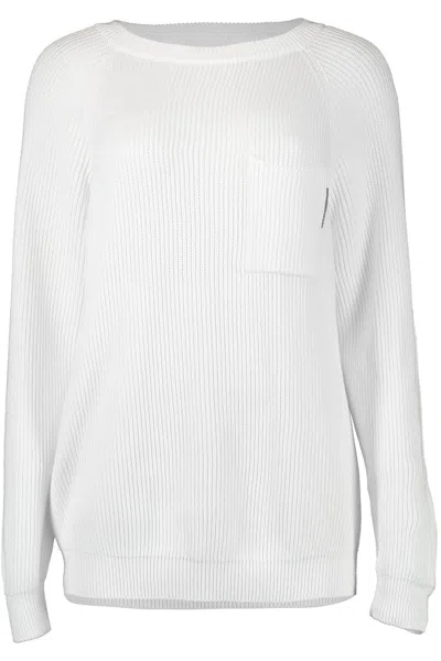 Brunello Cucinelli White Cotton Sweatshirt
