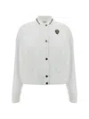 Brunello Cucinelli Cotton Piqué Logo Bomber Jacket In Multicolor