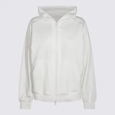 Brunello Cucinelli White Cotton Sweatshirt In Beige