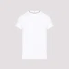 Brunello Cucinelli Stretch Cotton Jersey T-shirt With Precious Faux Layering In White