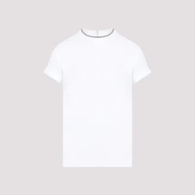 BRUNELLO CUCINELLI WHITE COTTON T-SHIRT