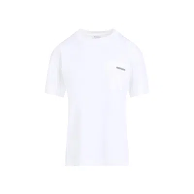 BRUNELLO CUCINELLI BRUNELLO CUCINELLI WHITE COTTON T-SHIRT