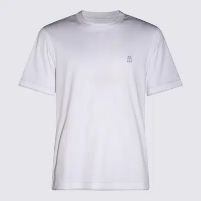 BRUNELLO CUCINELLI WHITE COTTON T-SHIRT