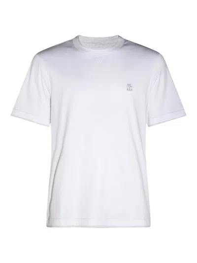 BRUNELLO CUCINELLI WHITE COTTON T-SHIRT
