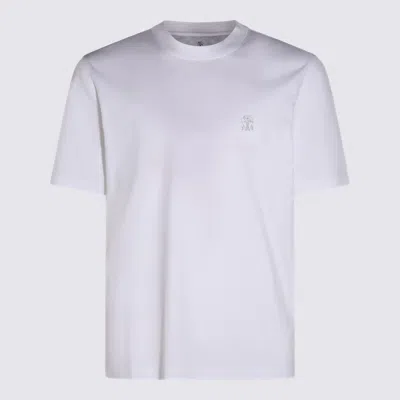 Brunello Cucinelli T-shirt In Bianco Ottico Tp