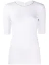 Brunello Cucinelli Ribbed Crew Neck Cotton T-shirt In White