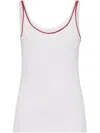 Brunello Cucinelli Women Cotton Top With Shiny Piping In White