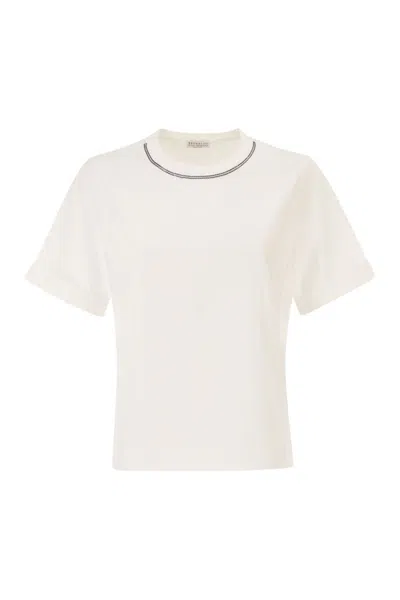 Brunello Cucinelli White Cotton T-shirt