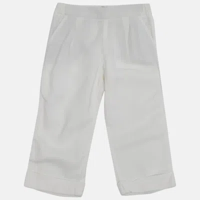 Pre-owned Brunello Cucinelli White Crepe Trousers 4yrs