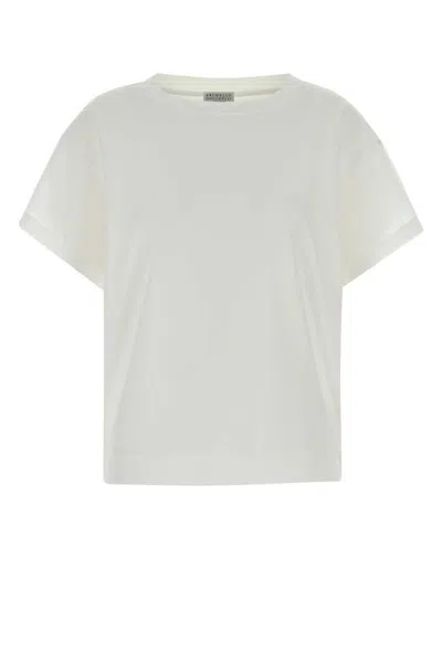 Brunello Cucinelli White Crew Neck Cotton T-shirt