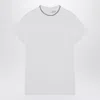 Brunello Cucinelli Jersey Cotton T-shirt With Superimposed Effect In White