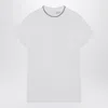 Brunello Cucinelli Jersey Cotton T-shirt With Superimposed Effect In White