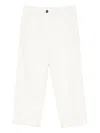 Brunello Cucinelli Cotton Blend Pleated Cropped Trousers Clothing In White