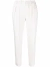Brunello Cucinelli Acetate And Silk Blend Pants With Elastic Waistband In White