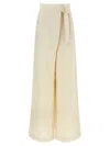 Brunello Cucinelli Women Ivory Fluid Twill Sartorial Wrap Trousers In White