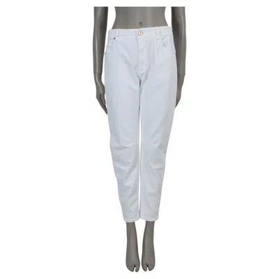 Pre-owned Brunello Cucinelli White Denim Equestrian Jeans Pants 42 M