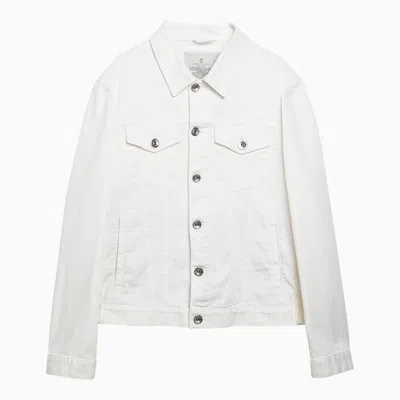 Brunello Cucinelli Slim-fit Denim Jacket In White