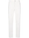 Brunello Cucinelli Logo-embroidered Tapered Cotton Jeans In White