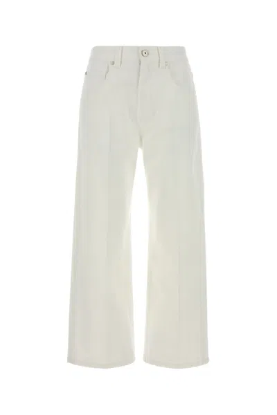 Brunello Cucinelli White Denim Jeans In Neutral