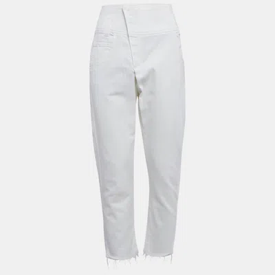 Pre-owned Brunello Cucinelli White Denim Raw Edge Detail Jeans S Waist 31"