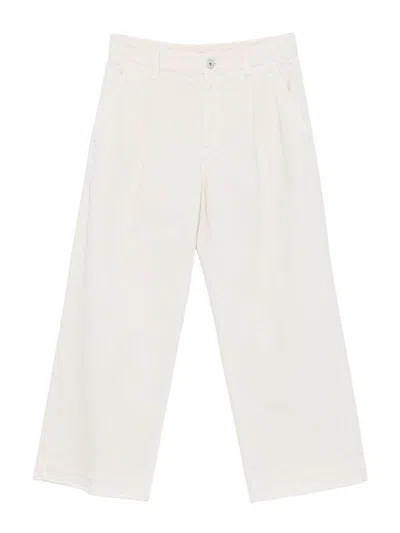 Brunello Cucinelli White Denim Trousers With Pockets