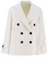 Brunello Cucinelli White Double Breasted Jacket With Beaded Jewelry Decoration In Panna