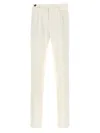 Brunello Cucinelli Double Pence Twisted Cotton Gabardine Pants In White