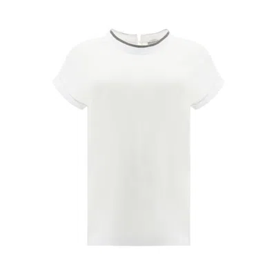 Brunello Cucinelli Women Cotton T-shirt In White