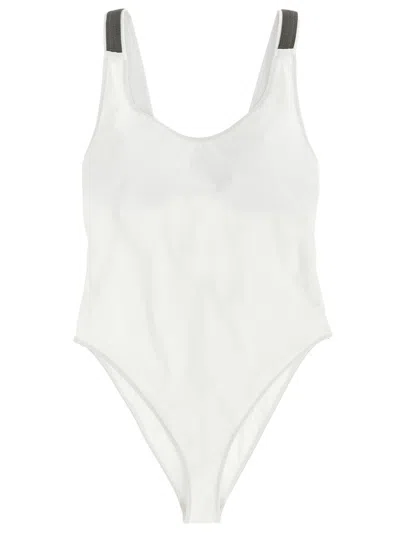 Brunello Cucinelli White Embellished Swimwear
