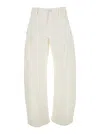 Brunello Cucinelli White Five Pocket Jeans With Logo Patch On The Back In Cotton Woman In White