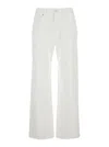 Brunello Cucinelli White Jeans With Wide Leg And Monil Detail On The Rear In Denim Woman In White