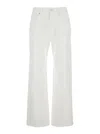 Brunello Cucinelli White Jeans With Wide Leg And Monil Detail On The Rear In Denim Woman In White