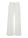 Brunello Cucinelli White Flared Pants With Belt Loops And Monil Detail On The Loop In Cotton Stretch Woman In White