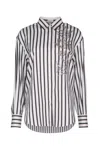 Brunello Cucinelli White Flora Embroidered Shirt