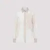 Brunello Cucinelli Sheer Fabric Embroidered Shirt With Pointed Collar In White