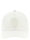 Brunello Cucinelli White Heraldic Coat Of Arms Baseball Cap In White