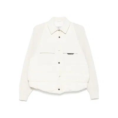 BRUNELLO CUCINELLI BRUNELLO CUCINELLI WHITE JACKETS - PUFFER JACKETS WOMEN