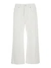 BRUNELLO CUCINELLI WHITE JEANS WITH WIDE LEG AND MONIL DETAIL ON THE REAR IN DENIM WOMAN