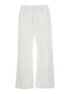 Brunello Cucinelli White Jeans With Wide Leg And Monil Detail On The Rear In Denim Woman