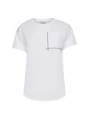 Brunello Cucinelli White Jersey Shiny Pocket Detail T-shirt