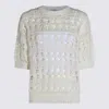 Brunello Cucinelli Jute-cotton Crochet Net Sweater In White