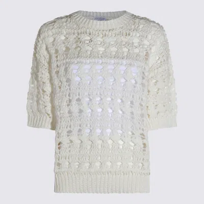 BRUNELLO CUCINELLI WHITE KNITWEAR