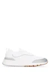 Brunello Cucinelli Stylish Sneakers With Contrast Panel And Pull Tab In White