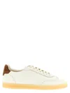 Brunello Cucinelli Hammered Leather Sneakers With Suede Accents