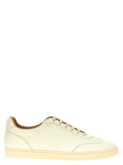 Brunello Cucinelli Leather Sneakers In Neutral